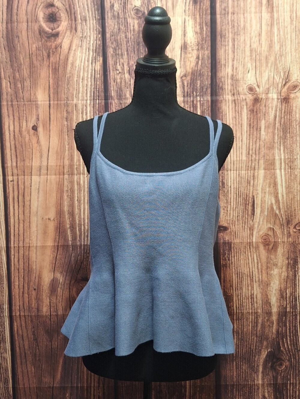 Maeve By Anthro Light Blue Double-Strap Peplum Camisole Size Large